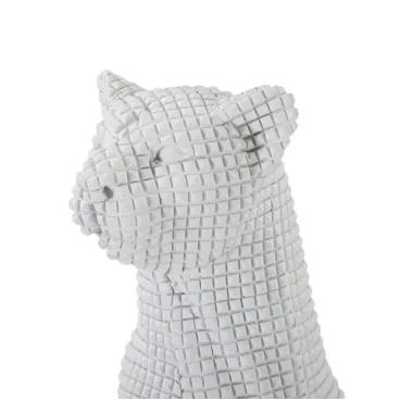 LEOPARDO Siedzący Biały 15 10 27 cm